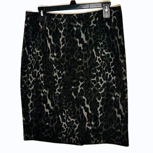 Studio Point | Black & Grey | Cheetah Print | Pencil Skirt | NWOT | Size 8